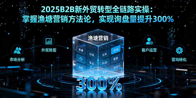 2025B2B新外贸转型全链路实操：掌握渔塘营销方法论，实现询盘量提升300%-老莫涯