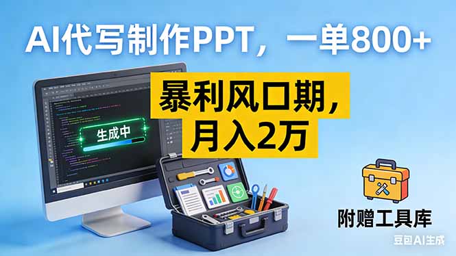 AI代写制作PPT，一单800+， 暴利风口期，月入2万【附工具】-老莫涯
