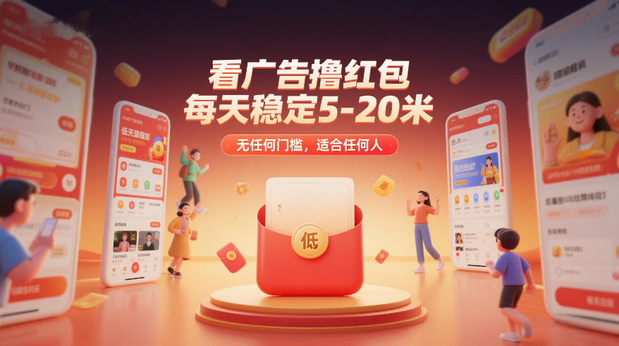 看广告撸红包，每天稳定5-20米，无任何门槛，适合任何人-老莫涯