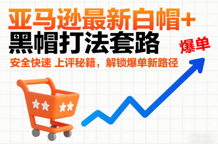 亚马逊最新白帽+黑帽打法套路，安全快速上评秘籍，解锁爆单新路径-老莫涯