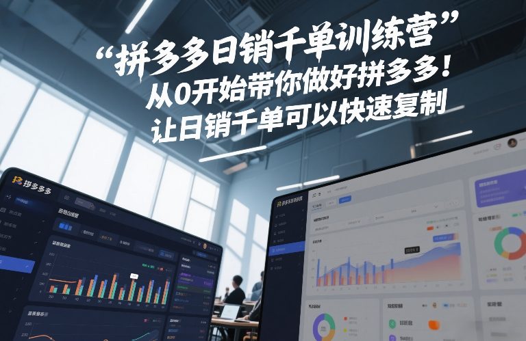 拼多多日销千单训练营，从0开始带你做好拼多多，让日销千单可以快速复制(更新26年1月)-老莫涯