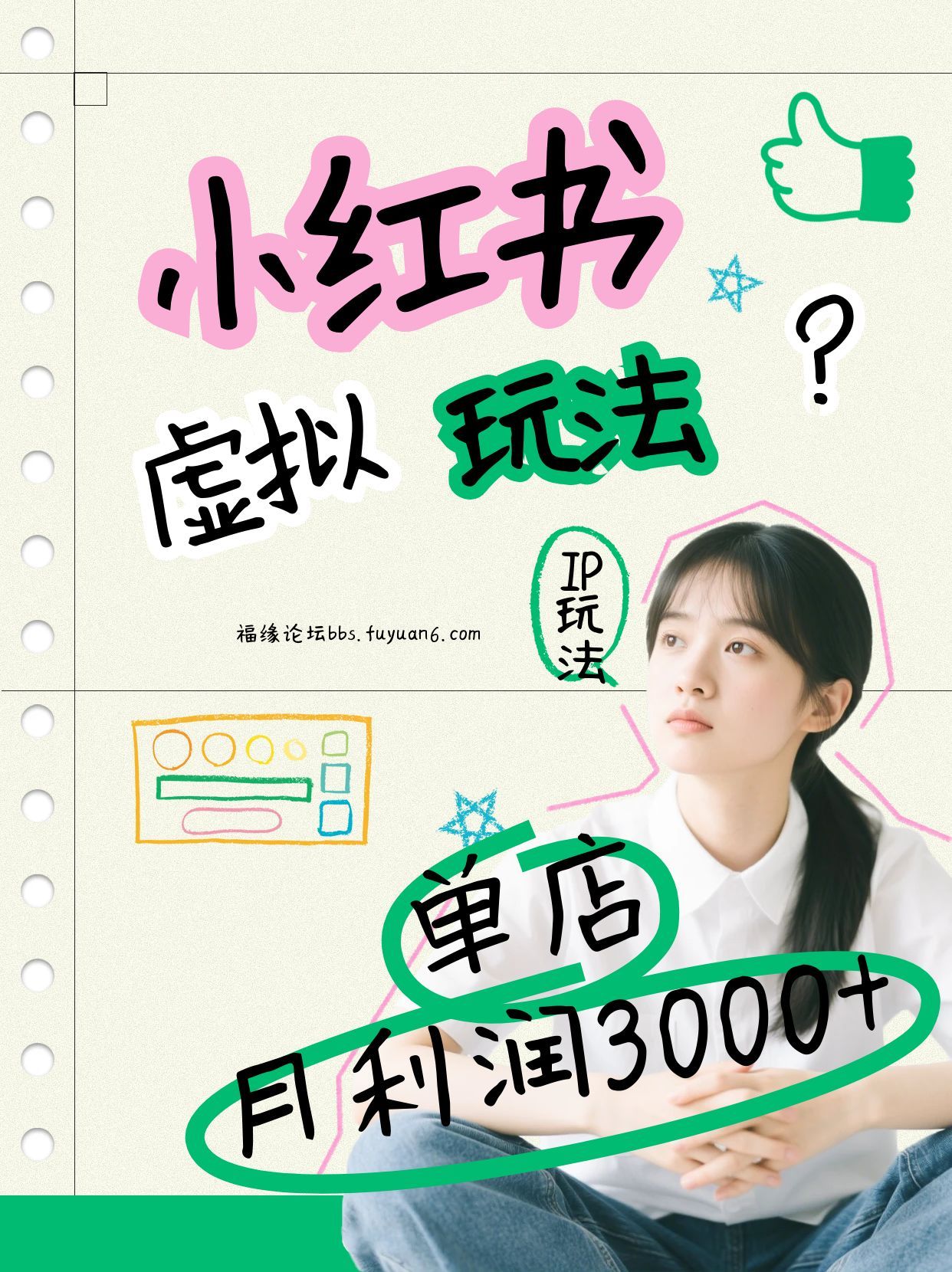 小红书虚拟玩法(铺货流和单品玩法)，单店月利润3000+，IP打法+原创商品(0违规)-老莫涯