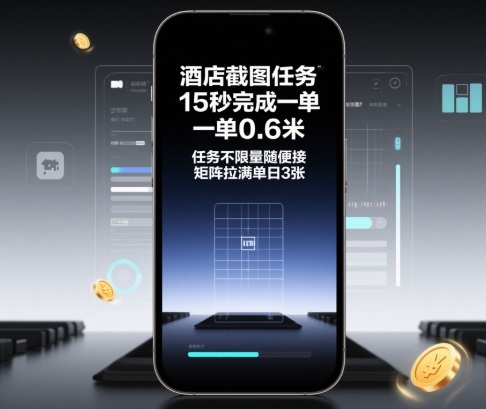 酒店截图任务，15秒完成一单，一单0.6米，任务不限量随便接，矩阵拉满单日3张【揭秘】-老莫涯