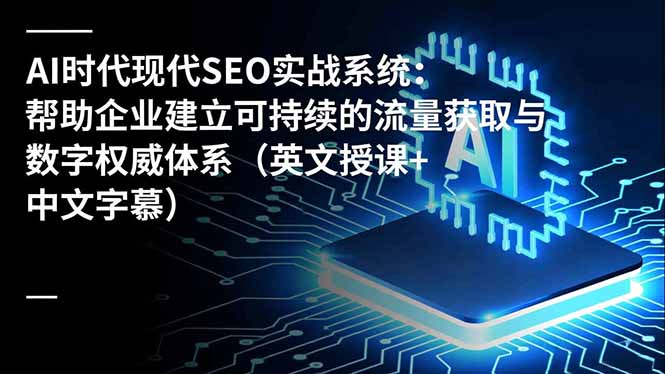 AI时代现代SEO实战系统：帮助企业建立可持续的流量获取与数字权威体系(英文授课+中文字幕-老莫涯