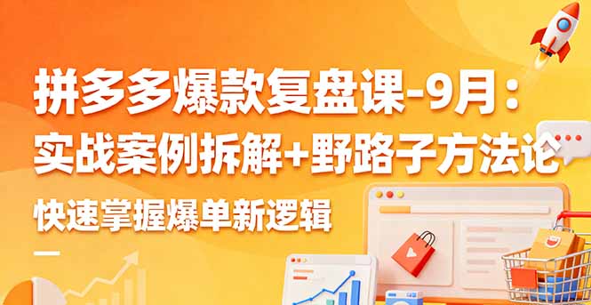 拼多多爆款复盘课-9月：实战案例拆解+野路子方法论，快速掌握爆单新逻辑-老莫涯