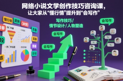 网络小说文学创作技巧咨询课，让大家从“懂行情”提升到”会写作”的高度-老莫涯
