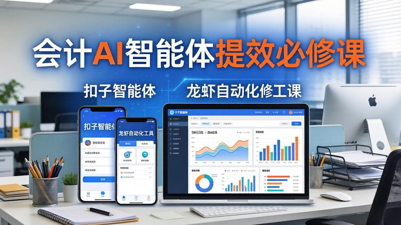 财务会计AI智能体提效必修课：扣子智能体+龙虾自动化+报表分析，一站式提升财务工作效率-老莫涯