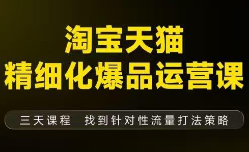 猫课子幽·淘宝天猫精细化爆品运营【音频+字幕+文档】(9月12-14杭州线下课)-老莫涯