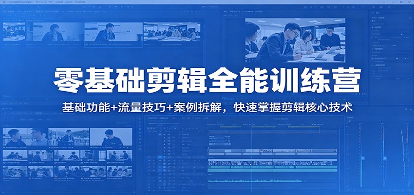 零基础剪辑全能训练营：基础功能+流量技巧+案例拆解，快速掌握剪辑核心技术-老莫涯