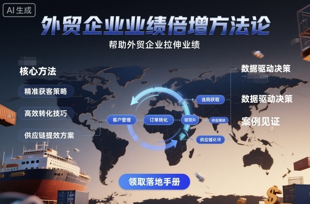 外贸企业业绩倍增方法论，帮助外贸企业拉伸业绩-老莫涯