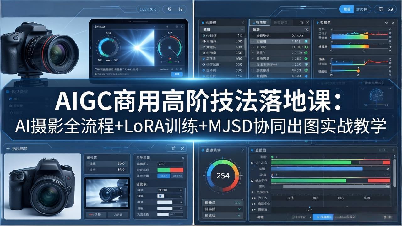 AIGC商用高阶技法落地课：AI摄影全流程+LoRA训练+MJSD协同出图实战教学-老莫涯