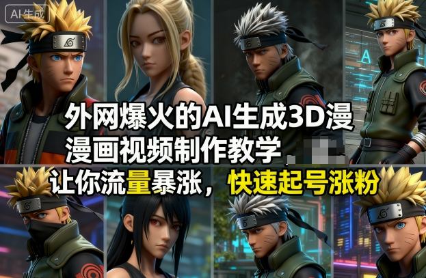 外网爆火的AI生成3D漫画视频制作教学，让你流量暴涨，快速起号涨粉！-老莫涯