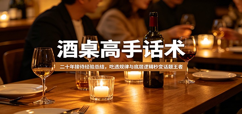 酒桌高手话术：二十年接待经验总结，吃透规律与底层逻辑秒变话题王者-老莫涯