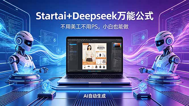 AI自动做电商详情页：Startai+Deepseek万能公式，不用美工不用PS，小白也能做-老莫涯