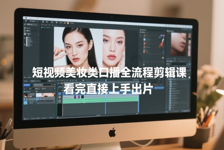 短视频美妆类口播全流程剪辑课，看完直接上手出片-老莫涯