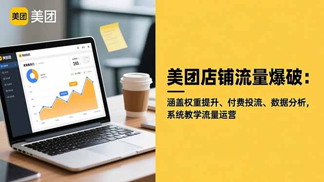 美团店铺流量爆破：涵盖权重提升、付费投流、数据分析，系统教学流量运营-老莫涯