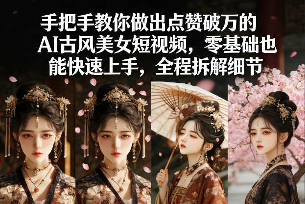 手把手教你做出点赞破万的AI古风美女短视频，零基础也能快速上手，全程拆解细节-老莫涯