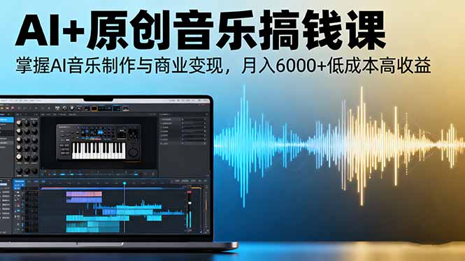 AI+原创音乐搞钱课：掌握AI音乐制作与商业变现，月入6000+低成本高收益-老莫涯