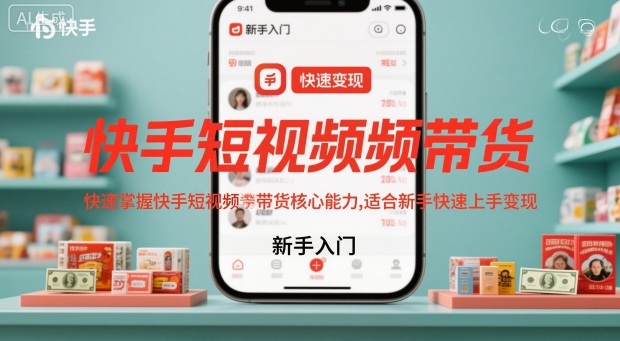 快手短视频带货，快速掌握快手短视频带货核心能力，适合新手快速上手变现-老莫涯