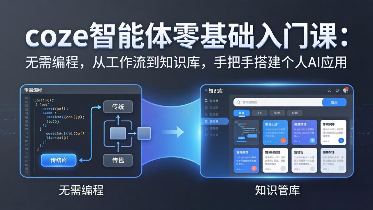 coze智能体零基础入门课：无需编程，从工作流到知识库，手把手搭建个人AI应用-老莫涯
