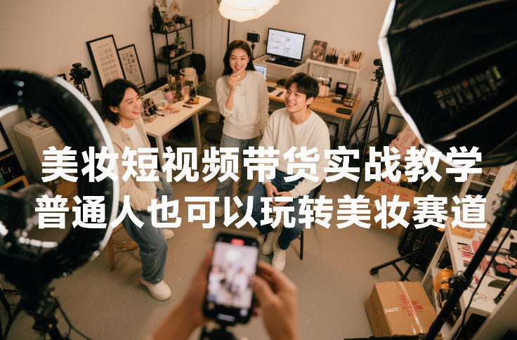 美妆短视频带货实战教学，普通人也可以玩转美妆赛道-老莫涯