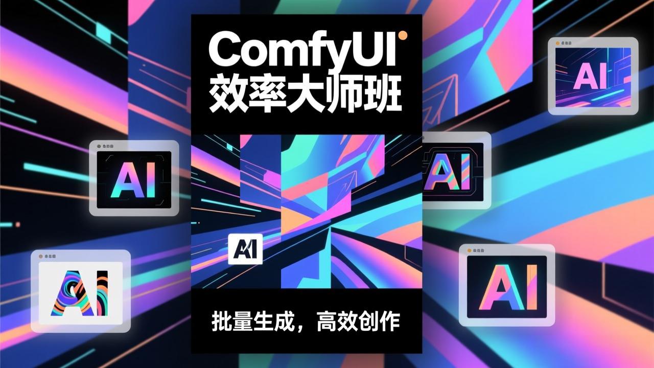 ComfyUI效率大师班：工作流搭建，批量生成，将个人AI出图效率提升5-10倍，月接单收入1-3万-老莫涯