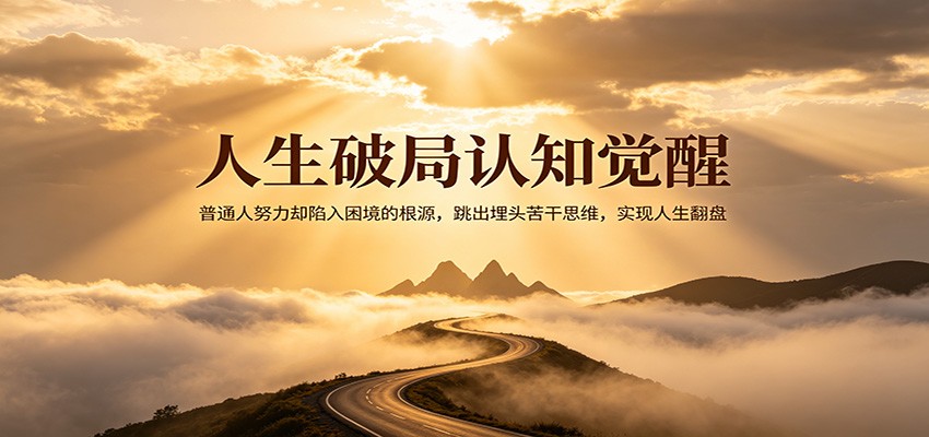 人生破局认知觉醒，普通人努力却陷入困境的根源，跳出埋头苦干思维，实现人生翻盘-老莫涯