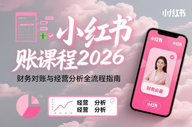 小红书对账课程2026，财务对账与经营分析全流程指南-老莫涯