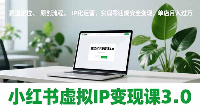 小红书虚拟IP变现课3.0，赛道定位、原创流程、IP化运营，实现零违规安全变现，单店月入过万-老莫涯