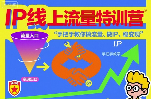 IP线上流量特训营，手把手教你搞流量、做IP、稳变现-老莫涯