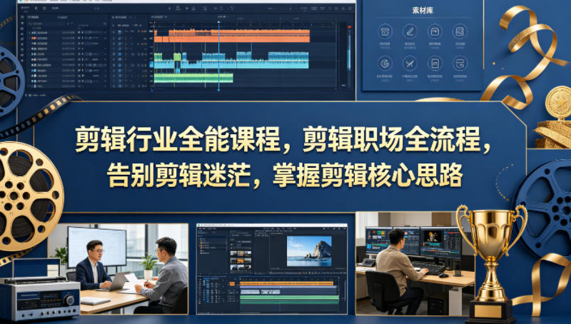 剪辑行业全能课程，剪辑职场全流程，告别剪辑迷茫，掌握剪辑核心思路-老莫涯
