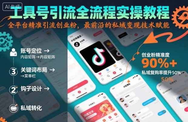 工具号引流全流程保姆级实操教程，全平台精准引流创业粉，最前沿的私域变现技术赋能-老莫涯