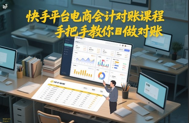 快手平台电商会计对账课程，手把手教你做对账-老莫涯