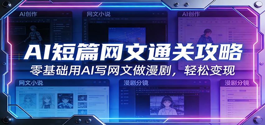 AI短篇网文通关攻略：零基础用AI写网文做漫剧，轻松变现-老莫涯