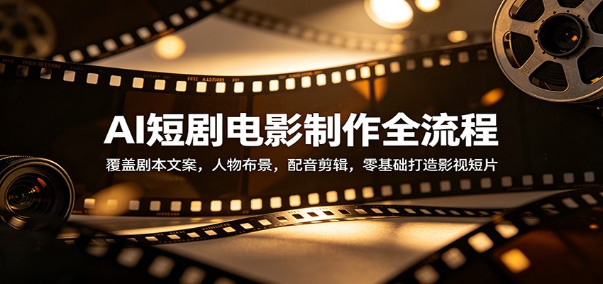 AI短剧电影制作全流程：覆盖剧本文案，人物布景，配音剪辑，零基础打造影视短片-老莫涯