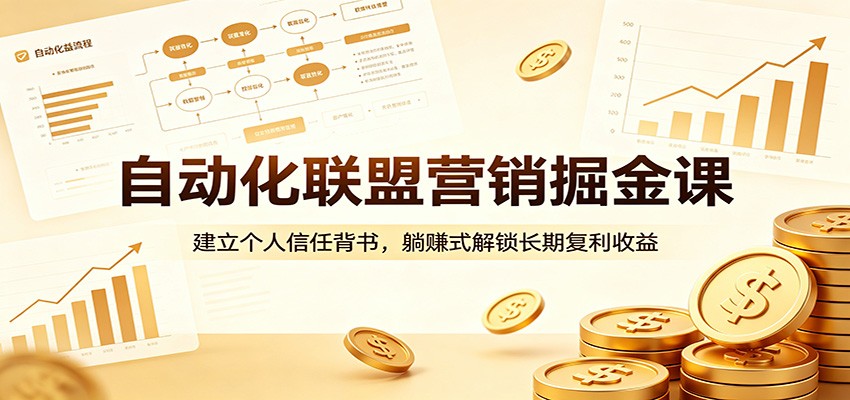 自动化联盟营销掘金课：建立个人信任背书，躺赚式解锁长期复利收益-老莫涯