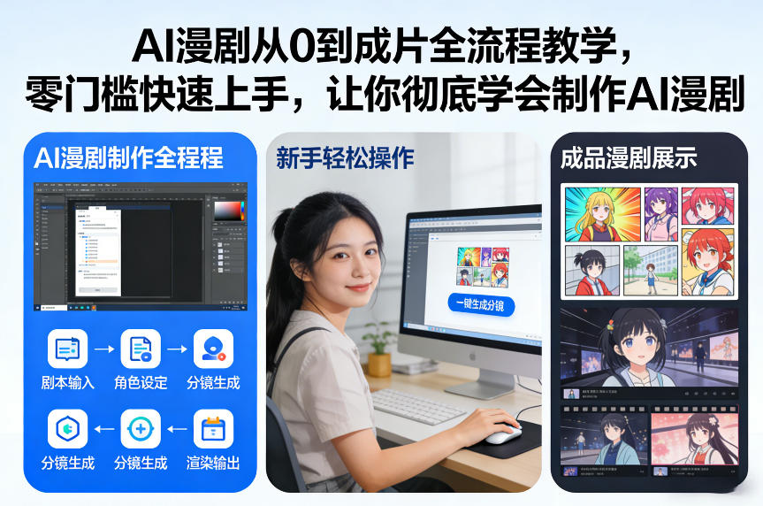 AI漫剧从0到成片全流程教学，零门槛快速上手，让你彻底学会制作AI漫剧【保姆级教程】-老莫涯