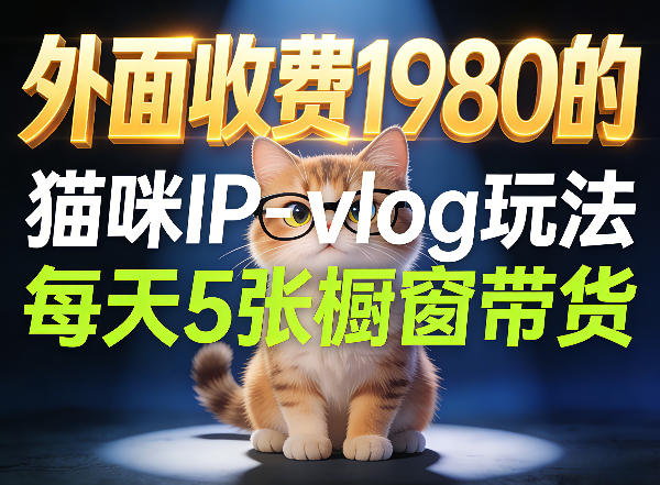 宠物赛道猫咪IP-vlog玩法，26条视频涨粉29W，每天5张橱窗带货拆解-老莫涯