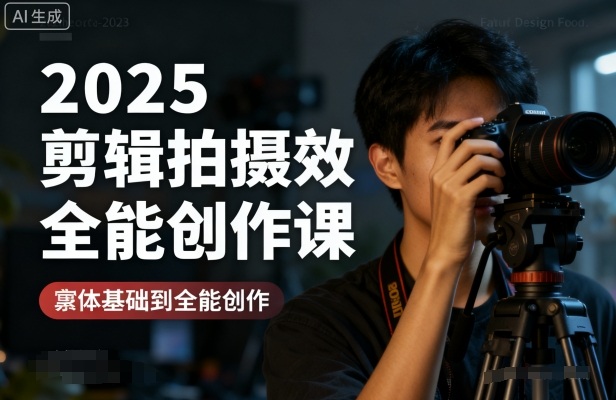 2025剪辑拍摄特效全能创作课，零基础到全能创作-老莫涯