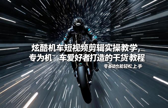 炫酷机车短视频剪辑实操教学，专为机车爱好者打造的干货教程，零基础也能轻松上手-老莫涯