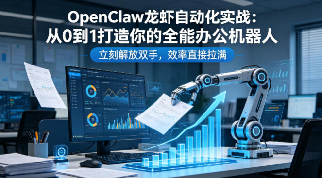 OpenClaw龙虾自动化实战：从0到1打造你的全能办公机器人，立刻解放双手，效率直接拉满-老莫涯