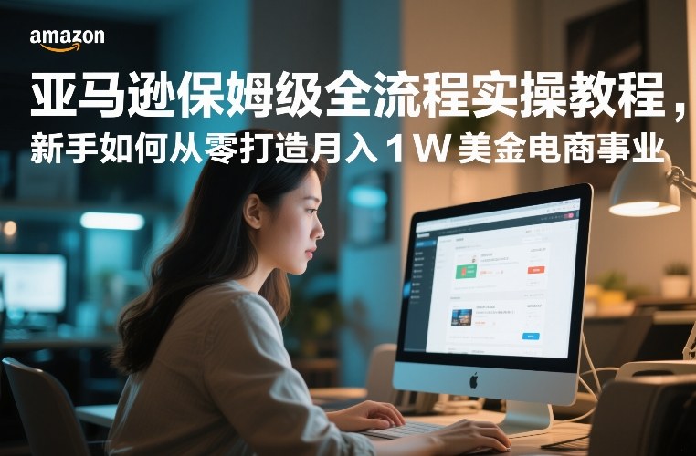 亚马逊保姆级全流程实操教程，新手如何从零打造月入1W美金电商事业-老莫涯