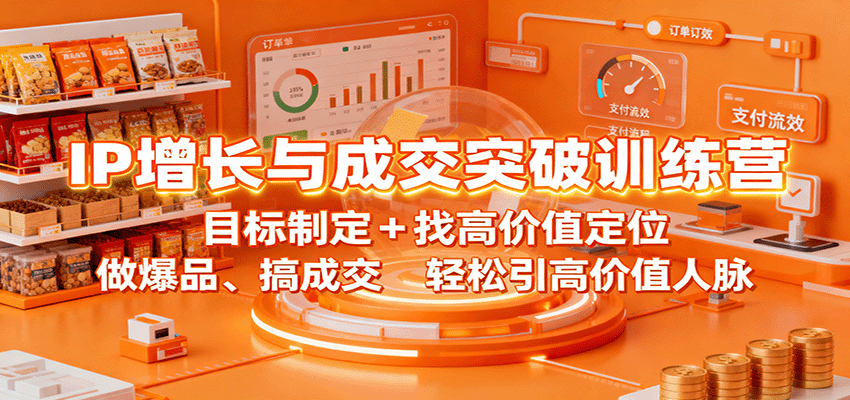 IP增长与成交突破训练营：目标制定+找高价值定位，做爆品、搞成交，轻松引高价值人脉-老莫涯