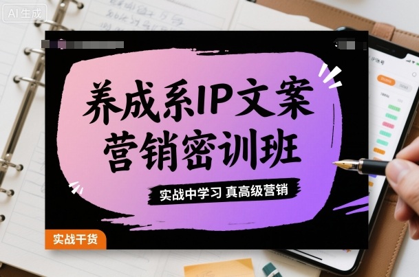 养成系IP文案营销密训班，实战中学习真高级营销-老莫涯