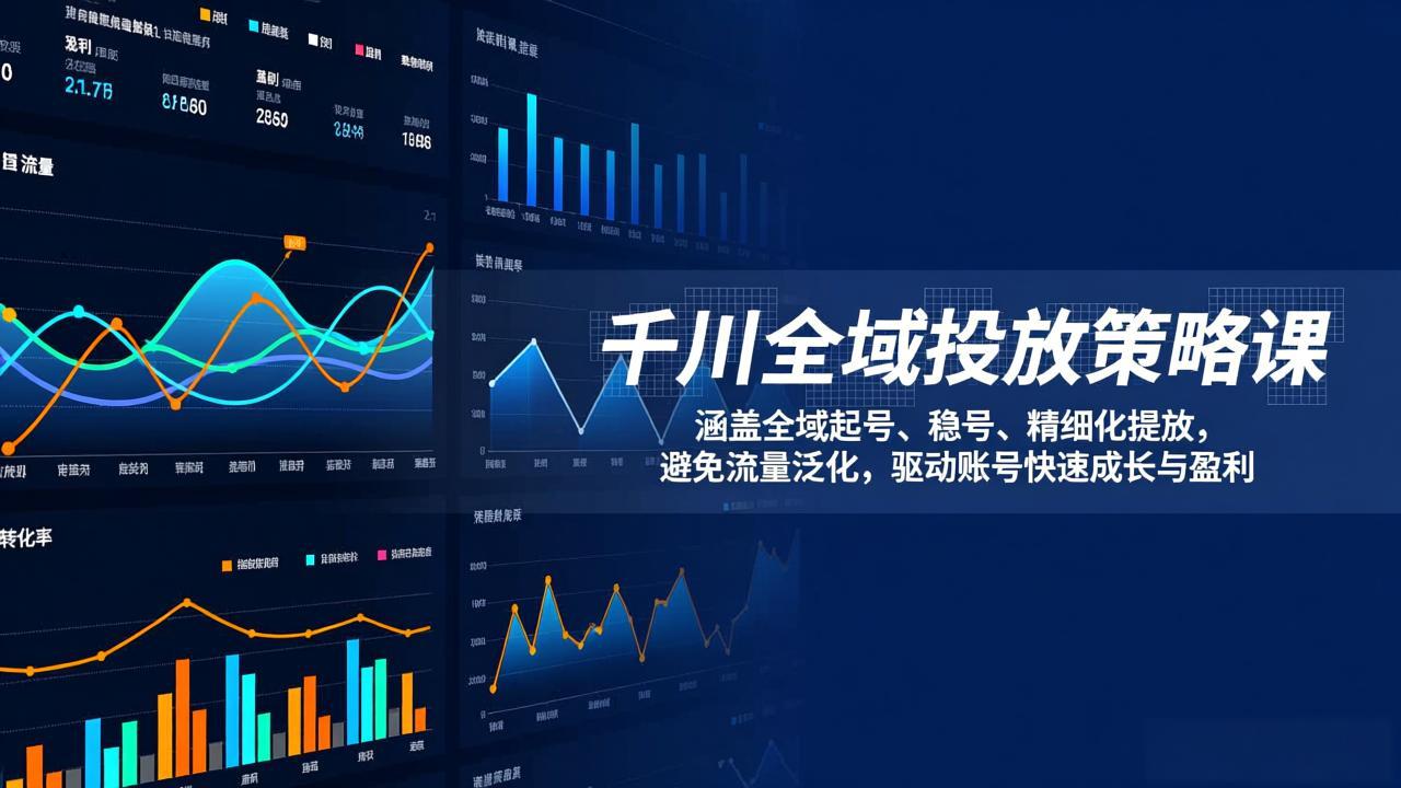 千川全域投放策略课：涵盖全域起号、稳号、精细化投放，避免流量泛化，驱动账号快速成长与盈利-老莫涯