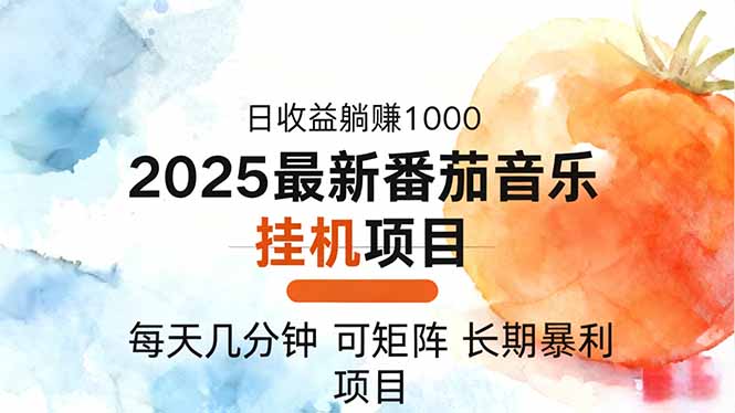 2025年最新番茄音乐人挂机项目，每天几分钟，月入1000＋，可矩阵，一台…-老莫涯