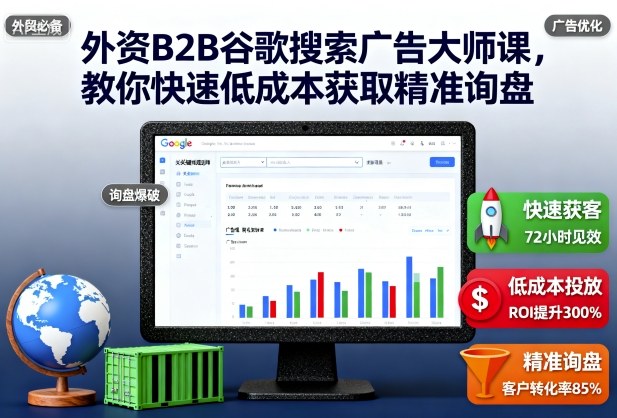 外资B2B谷歌搜索广告大师课，教你快速低成本获取精准询盘-老莫涯