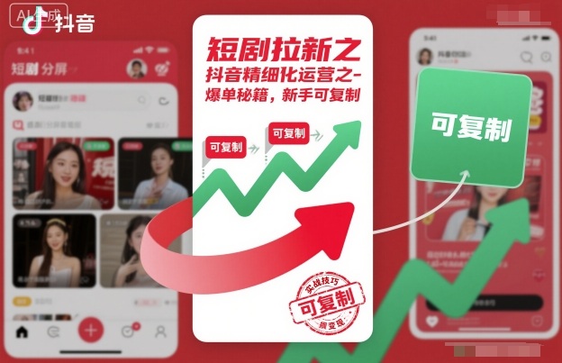 短剧拉新之抖音精细化运营之爆单秘籍，新手可复制-老莫涯