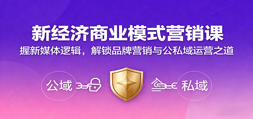 新经济商业模式营销课，握新媒体逻辑，解锁品牌营销与公私域运营之道-老莫涯
