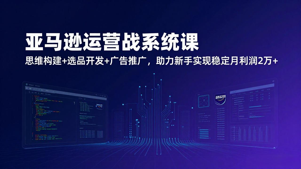 亚马逊运营实战系统课，思维构建+选品开发+广告推广，助力新手实现稳定月利润2万+(更新-老莫涯